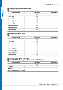 nursing uniform fabric test report